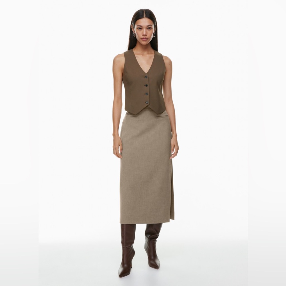 Aritzia Babaton Deniro Wool Vest Brown Tailored Waistcoat – Size 2